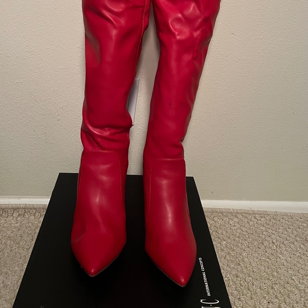 INC International Concepts “Izetta” Knee-High Boots – Red Lava – Size 7.5M